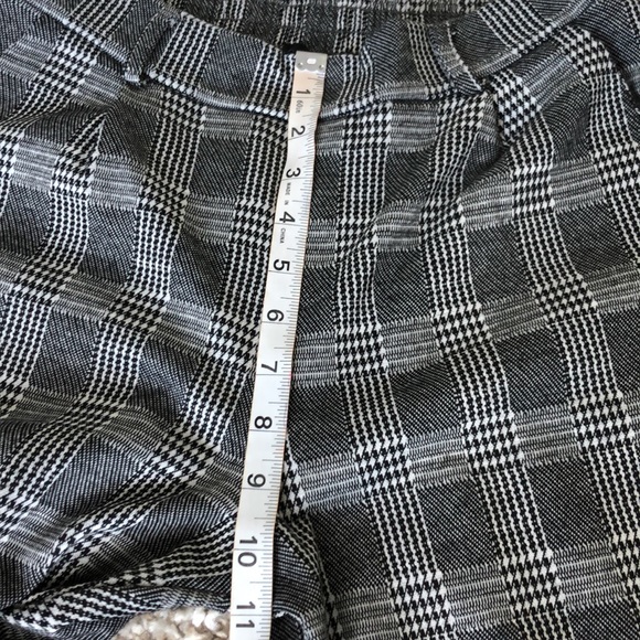 White Grey Checked High Waist Trousers Sz S - Picture 7 of 13
